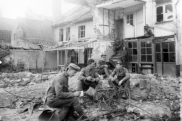 A Shell Wrecked House In A French Village Laventie