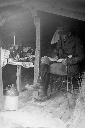An Officer's Dugout Fauquissart France.