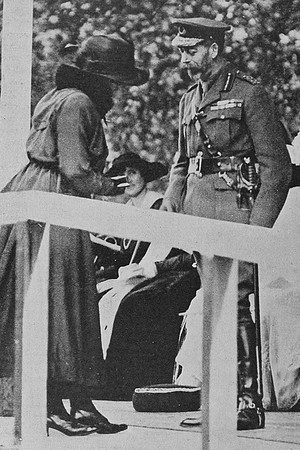 Mrs Mottershead Receives The VC From The King Won By Her Husband Sergt Thomas Mottershead  RFC