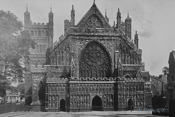 West Front Exeter Cathedral c.1900