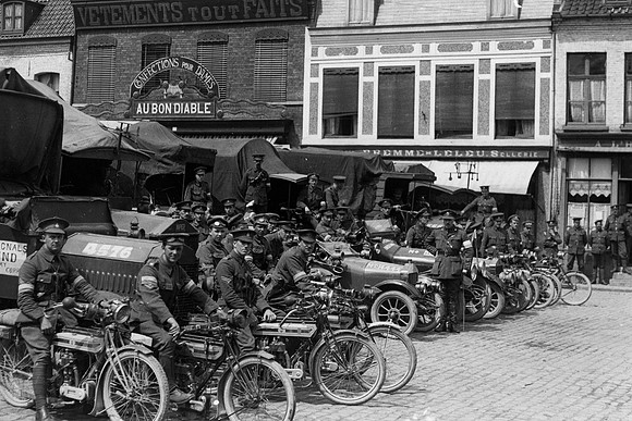 Indian Army Corps Signals Lorries Cars Motor Cycles Merville France