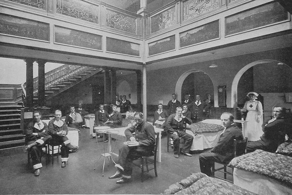Wounded British Soldiers In The Lounge Hall At Milton Hill Military Hospital Berkshire 1914