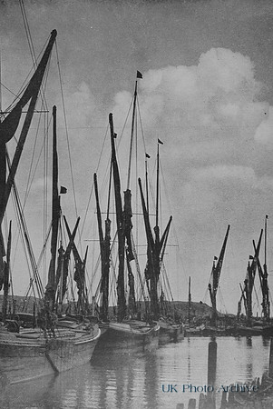 Barges In The Creek Lower Halstow Kent 1940s