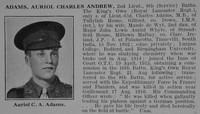 Adams A C A 2nd Lt 8th Kings Own Obit De Ruvignys Roll Of Honour Vol 3