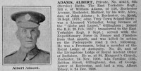 Adams A Pte 40416 6th East Yorkshire Regiment Obit De Ruvignys Roll Of Honour Vol 3
