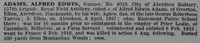 Adams A E Gnr 4019 Royal Field Artillery