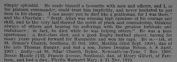 Allan J E Sergt 12006 21st Kings Royal Rifle Corps Obituary Part 2 De Ruvignys Roll Of Honour Vol 3