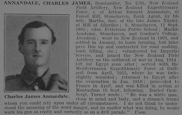Annandale C J Bmdr New Zealand Artillery New Zealand Expeditionary Force Obit De Ruvignys Roll Of Honour Vol 3