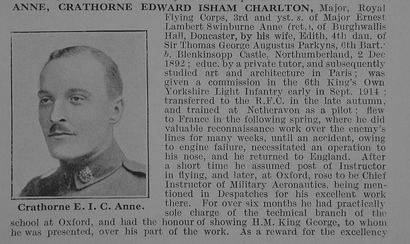 Anne C E I C Major Royal Flying Corps Obit De Ruvignys Roll Of Honour Vol 3