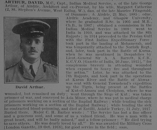 Arthur D Captain MC Indian Army Obit  De Ruvignys Roll Of Honour Vol 3