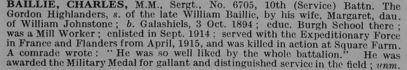 Baillie C Sergt MM 6705 10th Gordon Highlanders