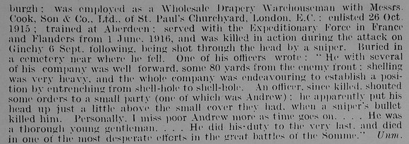 Ballantyne A Pte S/13261 2nd Gordon Highlanders Obit Part 2