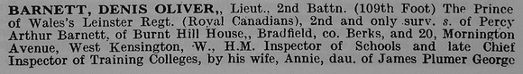 Barnett D O Lt 2nd Leinster Regiment Part 1_