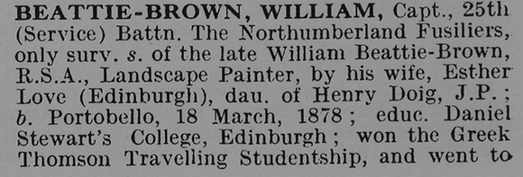 Beattie -Brown W Captain 25th Northumberland Fusiliers Part 1