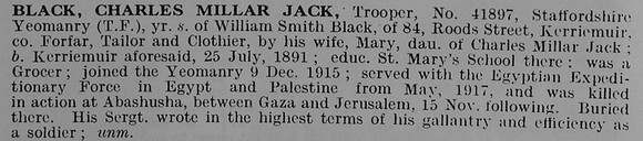 Black C M J Tpr 41897 Staffordshire Yeomanry