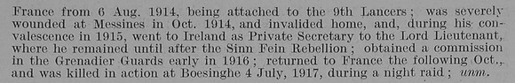 Blackwood I B T 2nd Lt Lord 2nd Grenadier Guards Obit Part 2 De Ruvignys Roll Of Honour Vol 3