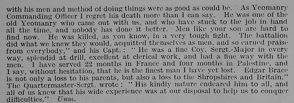 Brace G E CSM 10th Shropshire Light Infantry Part 2