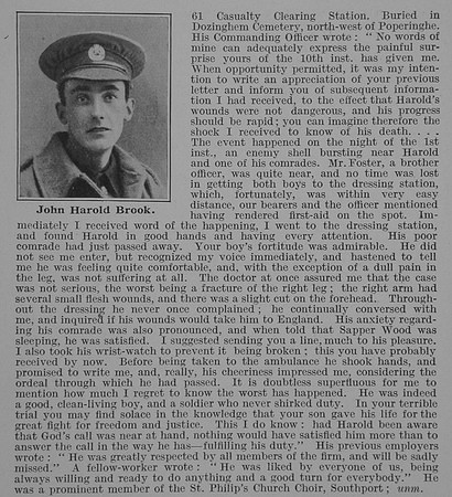 Brook J H Sapper Royal Engineers Obit Part 2 De Ruvignys Roll Of Honour Vol 3