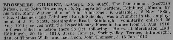 Brownlee G L/Cpl 40428 1st Cameronians