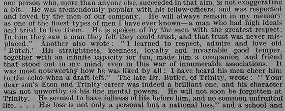 Butcher W G D Captain 5th London Regiment Part 2