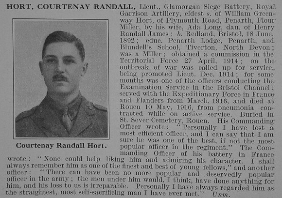 Hort C R Lt Royal Garrison Artillery Obit De Ruvignys Roll Of Honour Vol 3