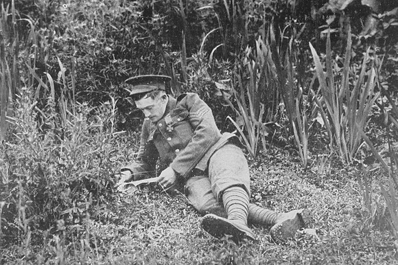Sergt Michael OLeary VC At Home On Leave After Receiving His VC