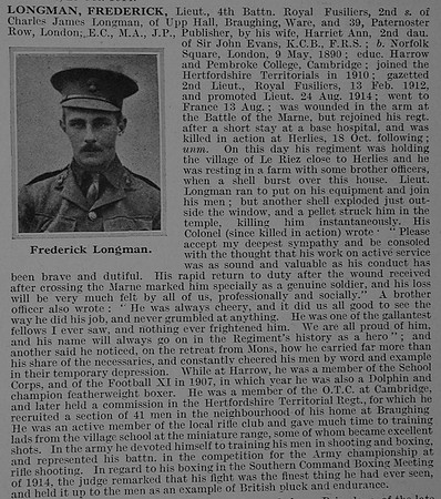 Longman F Lt 4th London Regiment Obit De Ruvignys Roll Of Honour Vol 1