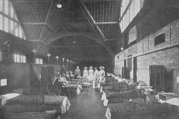 A Ward In The Riding School At Milton Hill Military Hospital Berkshire 1914