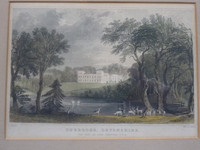 Framed Antique Print Ugbrooke Chudleigh Devonshire 9x7 Inches