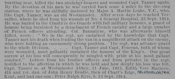Tanner R E Captain 1st Kings Liverpool Regiment Obit Part 2