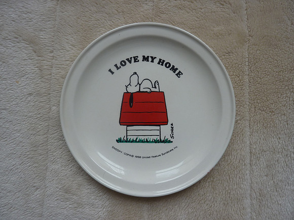 Vintage Snoopy Plate 1958 I Love My Home Carrigaline Pottery