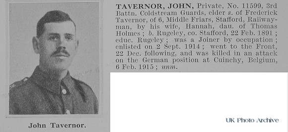 Tavernor J Pte 11599 3rd Coldstream Guards Obit