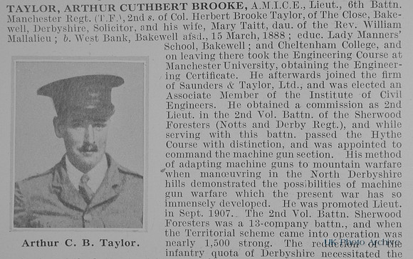 Taylor A C B Lt 6th Manchester Regiment Obit Part 1