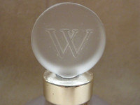 Vintage French Glass Perfume Bottle With Letter W On Stopper