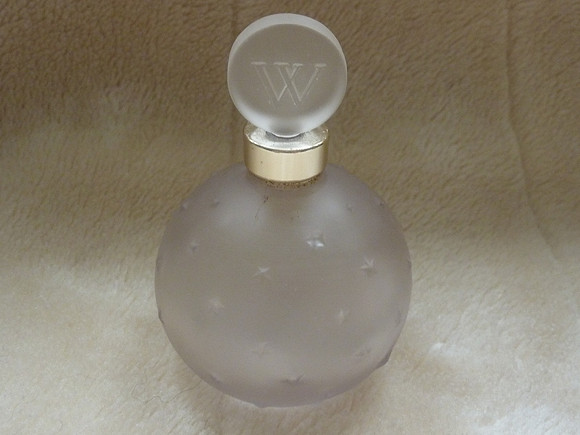 Vintage French Glass Perfume Bottle With Letter W On Stopper