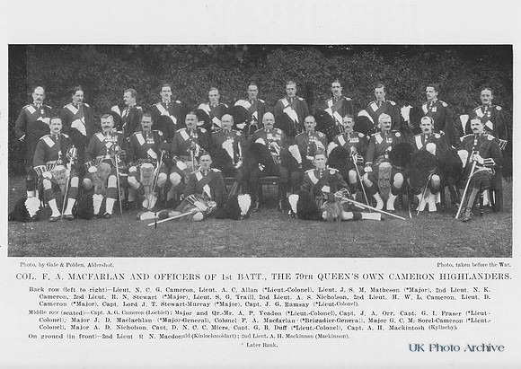Cameron Highlanders 1st Battalion Officers