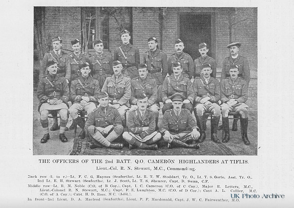 Cameron Highlanders 2nd Battalion Officers At Tiflis