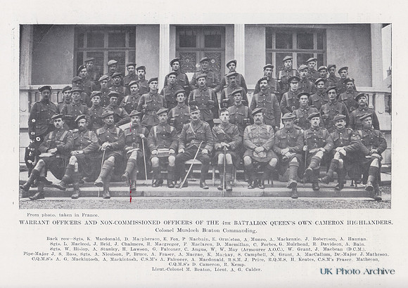 Cameron Highlanders 4th Btn Warrant Officers And Non Commisioned Officers