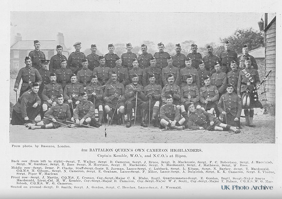 Cameron Highlanders 4th Btn Warrant Officers And Non Commisioned Officers Ripon