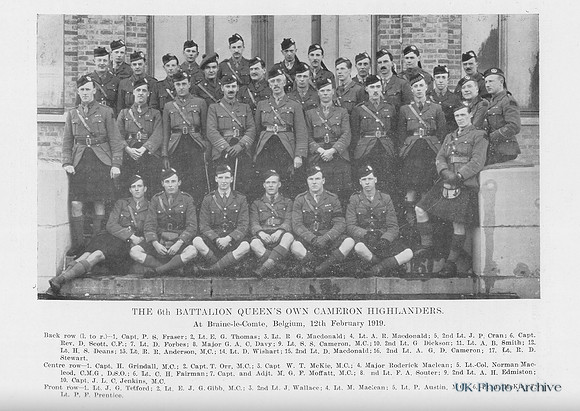 Cameron Highlanders 6th Battalion Officers
