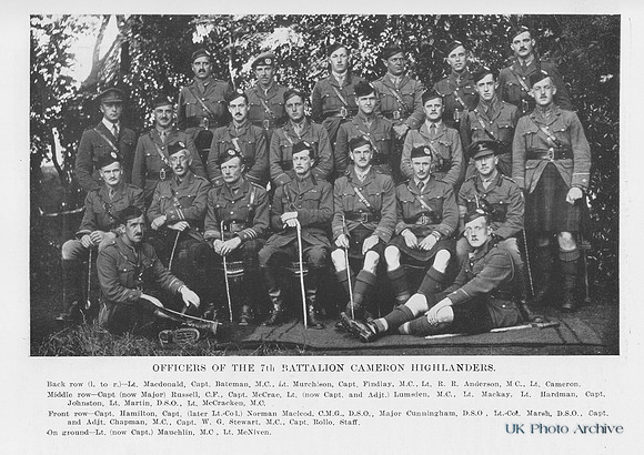 Cameron Highlanders 7th Battalion Officers