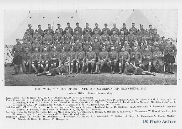 Cameron Highlanders 8th Btn Warrant Officers And Non Commissioned Officers