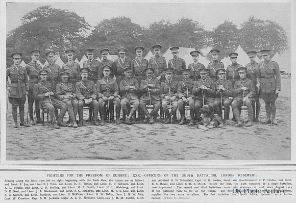 London Regiment 19th Battalion (St Pancras) Officers