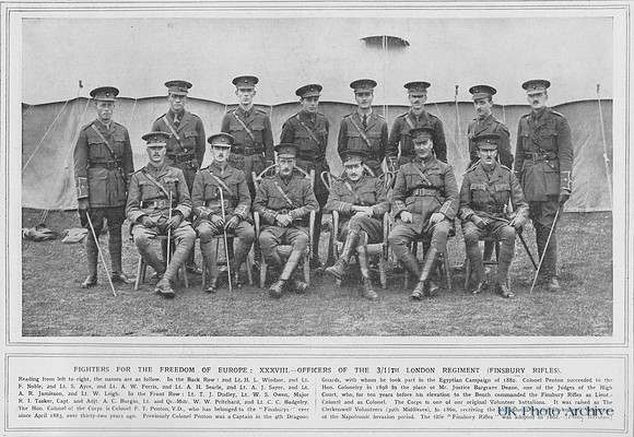 London Regiment 11th Battalion (Finsbury Rifles) Officers
