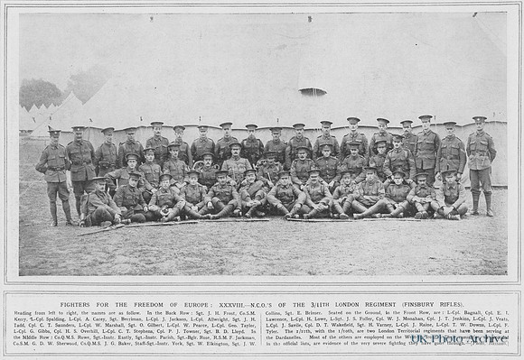 London Regiment 11th Battalion (Finsbury Rifles) NCOs