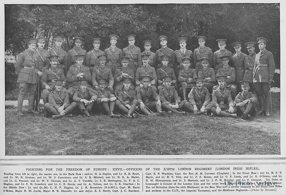 London Regiment 18th Battalion Officers