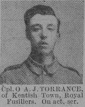 Torrance O A J Cpl Royal Fusiliers The Vivid 27th Feb 1915