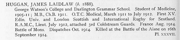 Huggan J L Lt Royal Army Medical Corps Obit