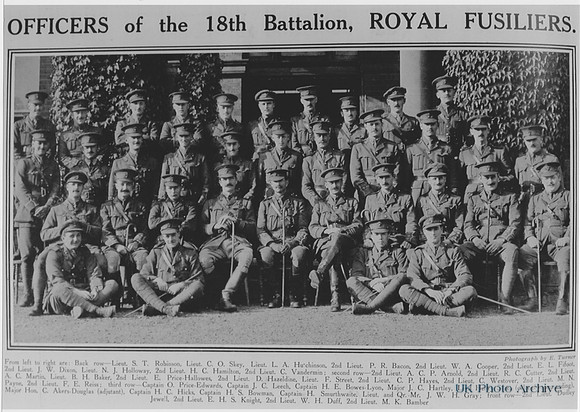 Royal Fusiliers 18th Battalion Officers