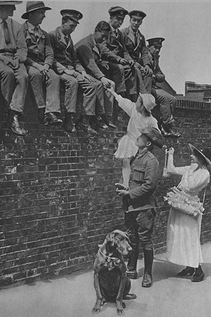 An Australian Soldier Selling Roses To Wounded Soldiers On Alexandra Rose Day